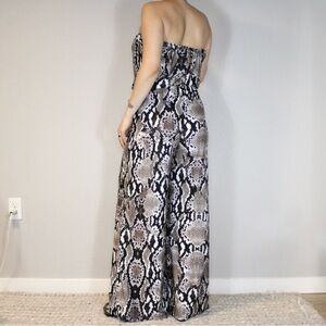 Sandiva Jumpsuit Snakeskin One Piece Strapless